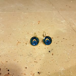 boucles d&rsquo;oreilles papier paon