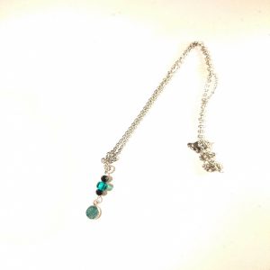 collier cuir vert foncé