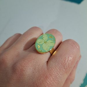 bague verte Hortensia