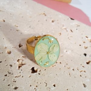 bague verte Hortensia