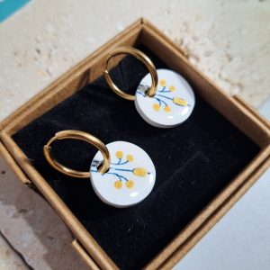 Créoles rond en porcelaine