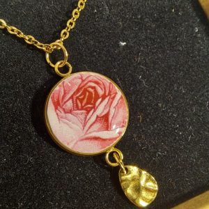 Collier porcelaine / rose
