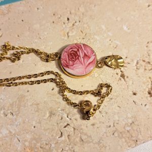 Collier porcelaine / rose