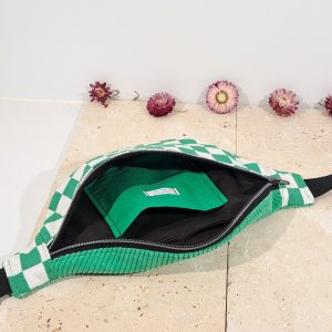 sac banane damier vert