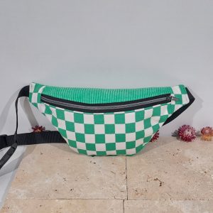 sac banane damier vert