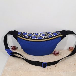 sac banane fleurs bleues