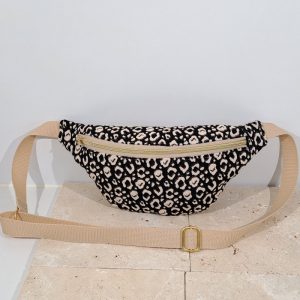 sac banane jacquard léopard