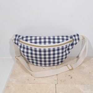 sac banane vichy bleu