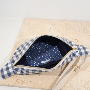 sac banane vichy bleu