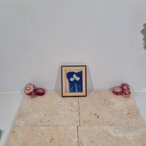 mini cadre trèfle sur tissu en lin