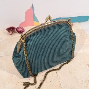 sac velours vert inspi vintage