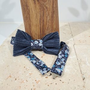 nœud papillon velour bleu