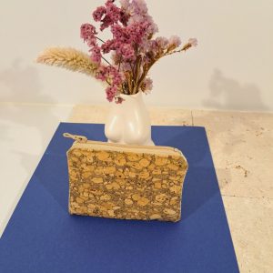 porte monnaie liège et toile beige