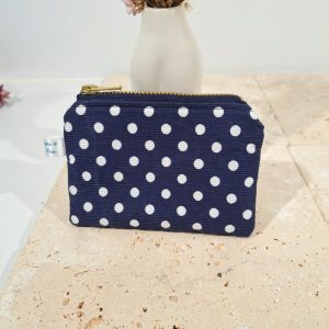 porte monnaie bleu à pois