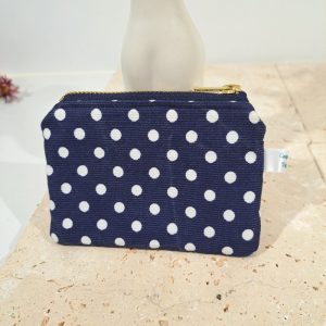 porte monnaie bleu à pois